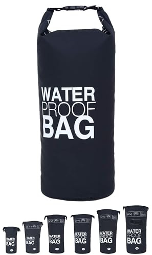DonDon Dry Bag wasserdichte Tasche 2l, 5l, 10l, 15l, 20l, 30l Pack-Sack Beutel mit Schultergurt