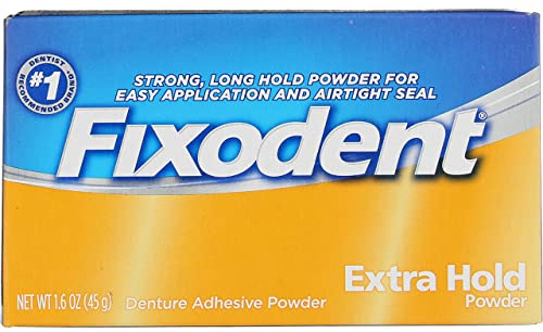 Fixodent Denture Adhesive Powder Extra Hold - 1.6 oz, Pack of 5