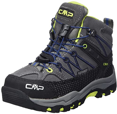 CMP Unisex Niños Rigel Medio Trekking Zapatos Wptrekking-Schuhe | Clima Protect, rockene Füße, atmungsaktiv, griffige Sohle, schnelles Schnüren, stabiler Knöchelhalt, Lederschuhe, Outdoor