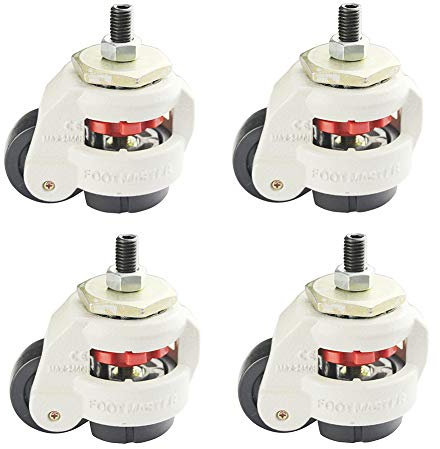 50mm einziehbare Nivelliermaschine Schwenkrollen - Lenkrollen - Rollen Schwerlast - Möbelrolle - Gewindezapfen M12 - Last 750kg-4 STK
