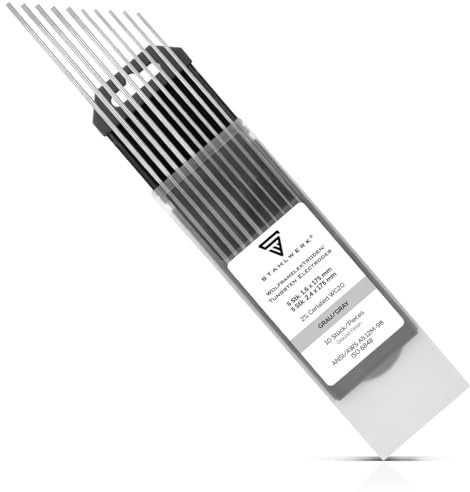 STAHLWERK Wolframelektroden WIG Ø 1,6 x 175 mm und Ø 2,4 x 175 mm – WC20 Grau – je 5 Stück im 10er Pack, Schweißelektroden, langlebig, stabil und belastbar, universell für alle gängigen WIG-Geräte
