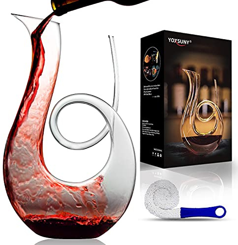 YOXSUNY Wine Decanter Upgraded Swan wine Decanters 1.7L Hand-Blown Crystal Carafe-Enhances Red Wine Flavor, Lead-Free & Elegant Design,Gift for Wine Connoisseurs.