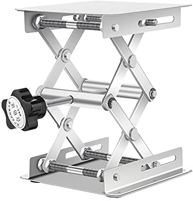 Ejoyous Laborhebebühne, 100 x 100mm Edelstahl Scherenheber Lab Jack Scherenständer Hubtisch, Hebebühne Labor Erweiterbarer Hebehöhenbereich 45-150mm