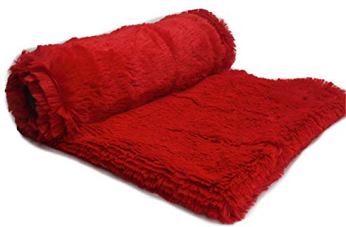 Orient Fashion Langhaariges Kunstfell, Zottelig, Shaggy (18 mm) 50x160 cm (Rot)