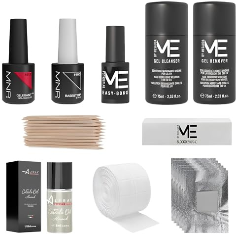 MESAUDA kit Semipermanente Unghie Gel Polish - Kit Smalto Semipermanente Unghie New Formula Senza TPO + OMAGGIO ALTÉAX Olio Cuticole Mandorle + Accessori e Istruzioni per L'utilizzo