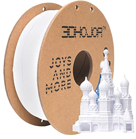 3DHoJor PLA+ Filament 1.75mm, PLA Plus 3D Drucker Filament, Stärker und Belastbar 3D Druckmaterialien, Maßgenauigkeit +/-0,02mm, Kompatibel mit FDM-Drucker (kühles Weiß, 1KG/Spool, 2.2LBS)