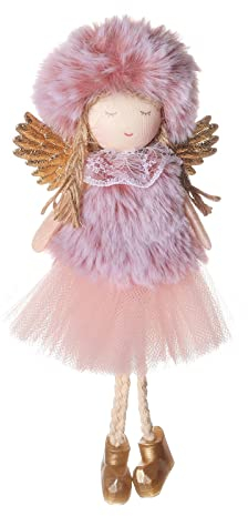Engel Ornamente Weihnachtsengel Puppe hängende Dekorationen Weihnachtsbaum Dekorationen niedliche Engel Puppe Anhänger Weihnachten Ornamente für Weihnachten Blumentopf Innenbereich (Pink, One Size)
