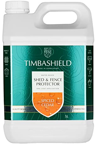 Timbashield - Shed & Fence Protector - Spiced Cedar - 5L - One Coat System - Water Based Wood Stain - Nourishes & Protects - Enhances & Brightens - Ideal for Sawn Wood