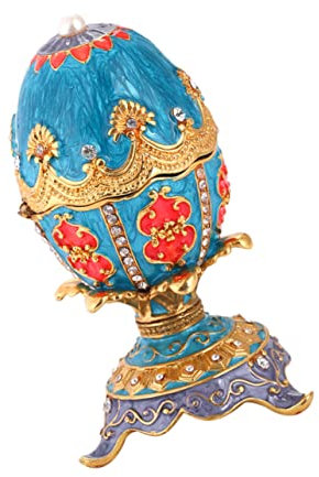 Warmhm 1 Stück Statue Ohrring Schmuckschatulle Hochzeit Schmuck Hochzeit Trinket Box Hochzeitsdeko Ei Schmuck Trinket Box Container Statuette Eier Ohrringe Blumen