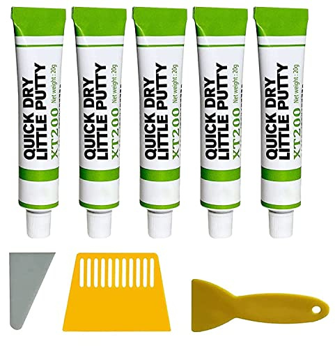 Lcmei Fiberglas-Boot-Reparaturpaste, schnell trocknender Kitt, Ausbesserungswerkzeuge zum Entfernen von Kratzern, InstaFix-Gelcoat-Reparaturset für Oberflächenrisse (Weiß, 5pcs)