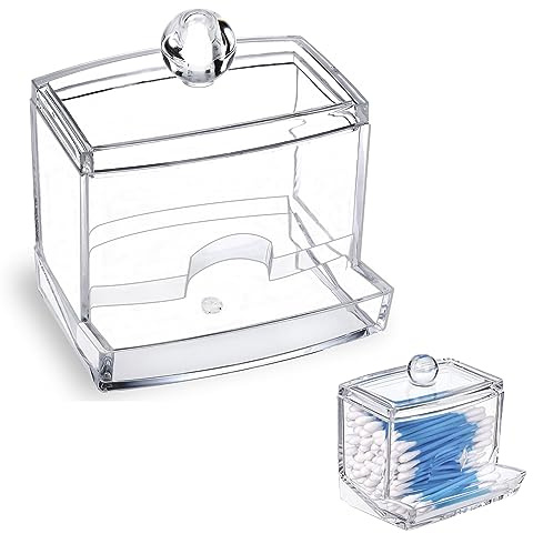 zalati Wattestäbchenhalter Wattestäbchen Box mit Deckel für Badezimmer Make-up Beauty Organizer