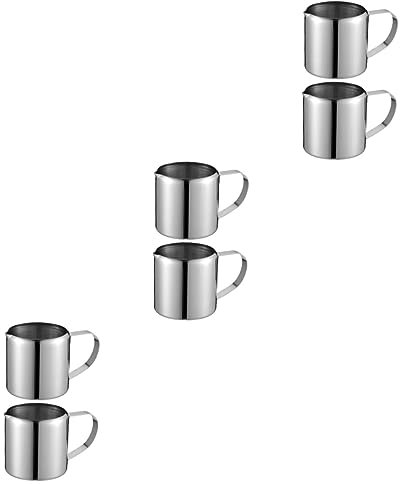 Abaodam Lot De 3 Pichets À Café Portables En Acier Inoxydable Tasses À Mousse Tasses À Mesurer 2 Pièces X 3
