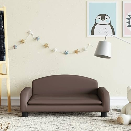 Homgoday Kindersofa Kindercouch Msinisofa Kindersessel Kindersofa Sofa Sessel Sitzmöbel Kinder Sofa für Kinderzimmer Kindermöbel Braun 70x45x30 cm Kunstleder