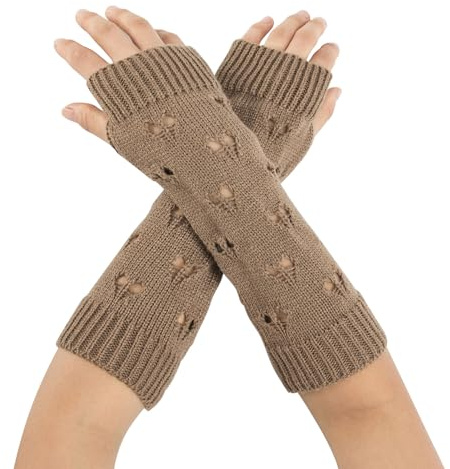 YAMEIZE Y2K Damen Fingerlose Ripped Handschuhe - Warm Arm Winter Handschuhe Fairy Grung Kleidung Arm Gestrickt Warmer Gestrickt Halloween Outdoor