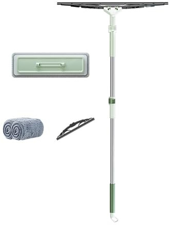 Rasqueta Limpiacristales para Ducha, Limpiacristales de Ducha con Palo Telescópico 88cm-133cm, Limpiador Mampara Escobilla 50CM para Ducha BañO Espejos Ventana Cristales Y Azulejo