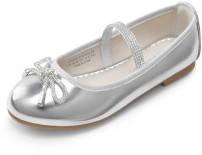DREAM PAIRS Scarpe Eleganti da Mary Jane per Ragazze, Scarpe da Principessa Scintillanti, Adatte per Compleanni, Feste, Matrimoni, Lauree,Size 31,Argento,SDFL2409K