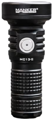 MANKER MC13 II (version standard) EDC Lampe de poche compacte et évolutive, LUMINUS SFT40 LED, 1800 lumens, distance de faisceau de 600 m, étanche, anti-choc (noir)