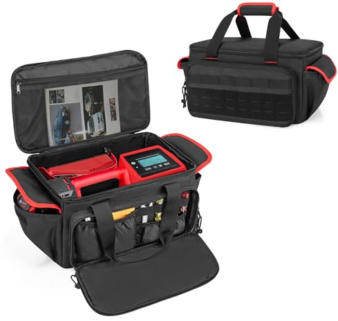Rexmica Carrying Bag Compatible with Milwaukee M18 18V Cordless Tyre Inflator 2848-20, Car Tyre Pump Storage Bag Compatible with Milwaukee M18 Inflator, Charger, Battery or Air Pump Accessories, Black