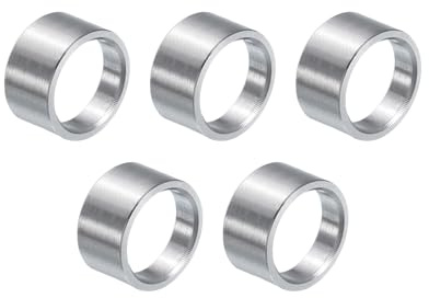 QUARKZMAN 5 Stück Edelstahl-Abstandshalter 12 mm Bohrung x 15 mm Außendurchmesser x 8 mm Länge Schrauben-Abstandsbuchse für 12 mm Innengewinde Schrauben, Bolzen und Stangen