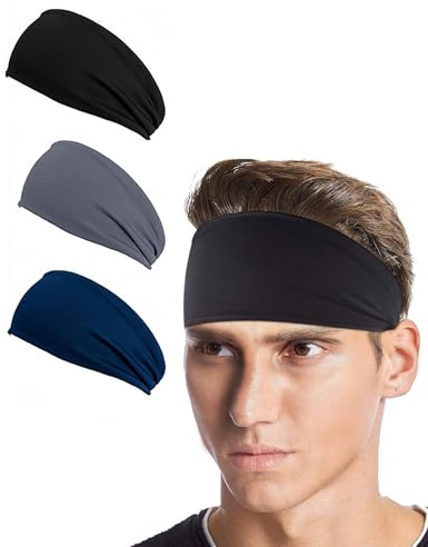 ZAMXHUG schweißband Kopf - 3 pcs Sport Stirnband für Herren und Damen, Schweißband Anti Rutsch, Unisex Haarband, Moisture Wicking Stirnband, Schweißband für Sport, Jogging,Laufen, Radfahren und Yoga