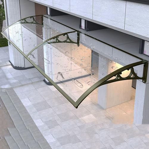 Überdachung Haustür Vordach Pultvordach Türdach für draußen Regenschutz Transparentes für Haustür, gegen Regen, Schnee, Dach, Markise, Schutz aus,120X400cm