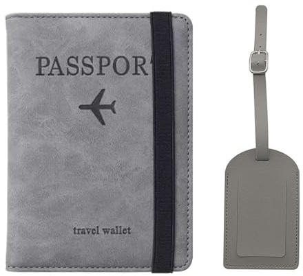 SLAXJNE Portafoglio Per Passaporto 1 Pezzo, Etichetta Di Registrazione 1 Pezzo, Custodia Protettiva Per Passaporto, Custodia Per Passaporto In Pelle, Borsa Per Passaporto Portatile