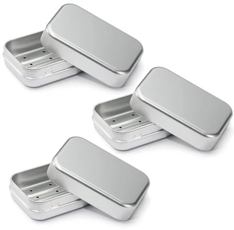 WeddHuis Boîte à Savon en Aluminium, 3 pièces, étanche, résistant à l'humidité, inoxydable, Porte Savons avec égouttoir Amovible, pour la Maison ou Les Voyages