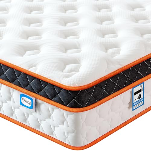 SEZMOONSI King Size Mattress 5FT, King Bed Mattresses 150x200x23cm | Medium Firm Mattress with Gel Memory Foam, Individually Pocket Sprungs, Orthopedic, 7 Zone Support, Back Pain Relief