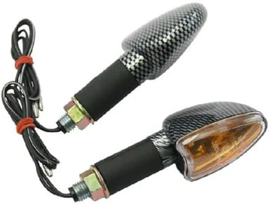 BCR Freccia ARROW. Coppia di frecce moto. Freccia moto look carbonio. Frecce moto piccole con lente trasparente. Coppia frecce moto omologate modello ARROW. Indicatori direzione moto 85x28mm.