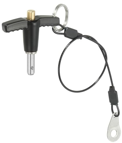 PATIKIL Pinze Blocco a Maniglia a T 1/4 x 0,39 (6 x 10mm), Perno a Sgancio Rapido, Perni Posizionamento Sicurezza Acciaio Inossidabile 304 con Pulsante, Cavo con Cordino da 25 Cm