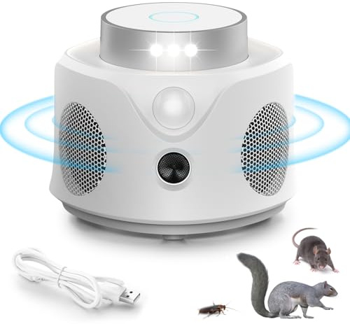Repellente per roditori a ultrasuoni per interni spaventa martore, mansarda casa compatibile con persone e animali domestici