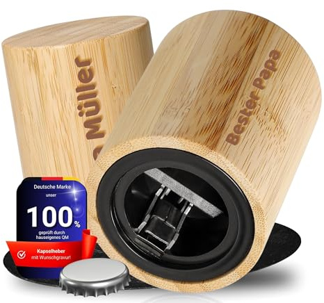 Personalisierter Flaschenöffner Push & Pull - Aluminium Kapselheber | Bieröffner, Kronkorkenöffner, Bar Zubehör, Geschenkidee, Männergeschenk, langlebig