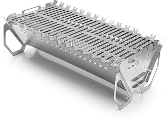 Vedem Zerlegbarer Tragbarer Grill – Mobiler Campinggrill aus verzinktem Stahl – Outdoor-Grill mit Spießhalter & Tragetasche – Kompakt, leicht & robust – ideal für Camping, Picknick & Garten