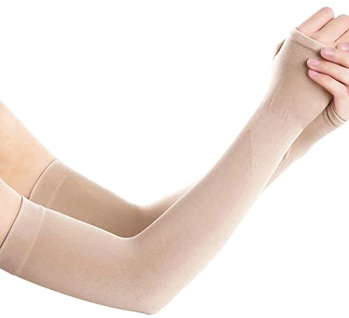 Geardeangloow UV-Schutz, Armstulpen, Eisseide, kühlend, Sportärmel, Laufen, Beige
