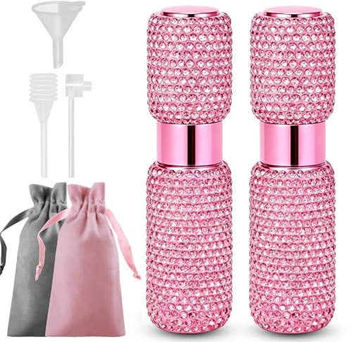 Shyshining Portable 8ML Perfume Travel Refillable Bottle, Travel Size Perfume Refill Atomizer Bottle,Mini Spray Bottle Empty for Refill(2pc)