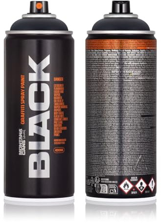 Sprühdose Montana BLACK 400 ml - Graffiti Paint - hochdeckende Mattfarben - zuverlässig - high-pressure - (9001 Black)