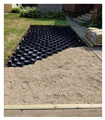Stabilizzatore geogriglia resistente per vialetti e patii, griglia di ghiaia per controllo dell'erosione, PEHD, 6 x 10 m, altezza 5 cm, ideale per progetti paesaggistici e esterni