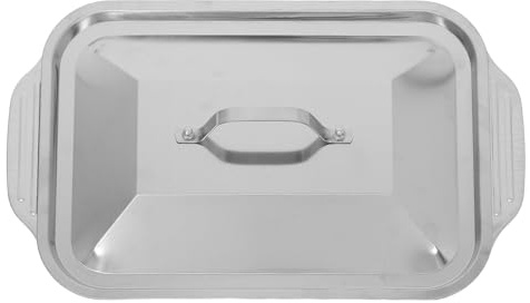 Ciieeo Teglia per Grigliare Il Pesce: teglia Profonda in Acciaio Inox con Coperchio - Vassoio Rettangolare per Pesce, Tacchino e Verdure - Piastra per arrostire per la Preparazione dei pasti nel