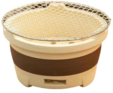 Milageto Stufa per la Preparazione del tè in Ceramica a Carbone, Rotonda, Professionale, per Cerimonia del tè, Accessorio con griglia in Rete, Size L