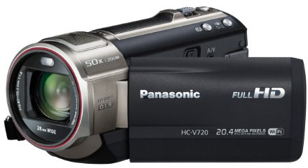 Panasonic HC-V720 Full HD Camcorder (1080p 50p) - 28x Optical Zoom, HYBRID O.I.S.+, Built-in Wi-Fi, Black (Renewed)