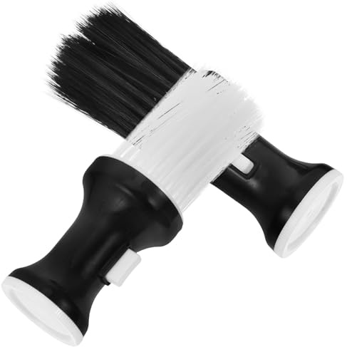 EXCEART Cepillo para Cuello de Peluquería Fácil de Sostener y Limpiar 2 Piezas Base de Plástico y Fibra Polvo o Cabello Cortado, Adecuado para Barbería