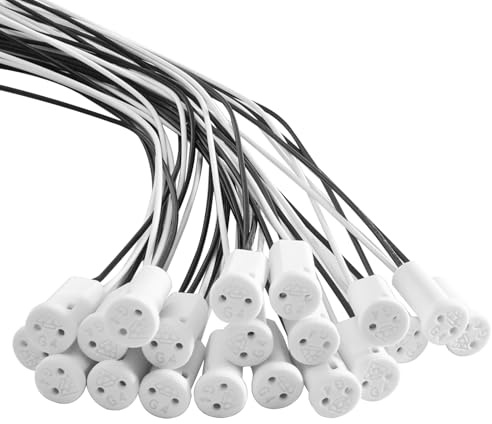 30 Stück G4 Fassung, G4 Lampenfassungen 20cm, Lampenfassungen Keramik Fassung, Hochtemperaturbeständig, LED/Halogen/Quarz-Leuchtmittel Adapter für Heim & Industrie, für Lampen Heimbedarf