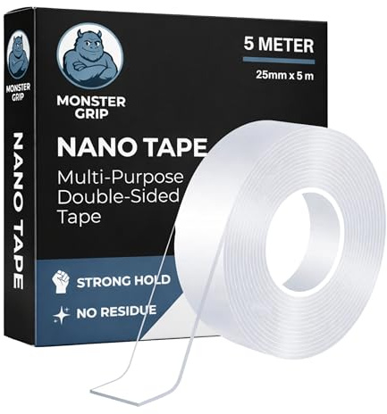 Double Sided Tape, Nano Tape, 5m x 25mm Heavy Duty, Strong Mounting Tape