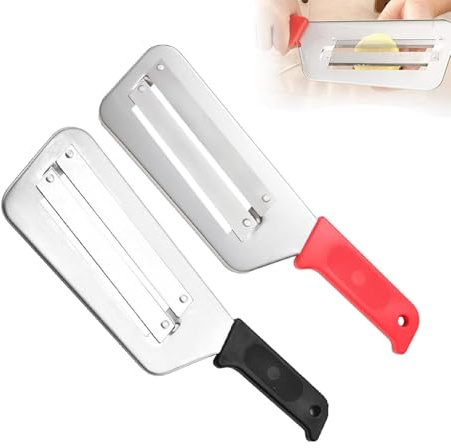 Générique Couteau À Légumes À Double Lame En Acier Inoxydable, Coupe-légumes Multifonctionnel Et Râpe Pour Chou, Salade Et Légumes, Manche Ergonomique, Facile À Nettoyer (Mixs)