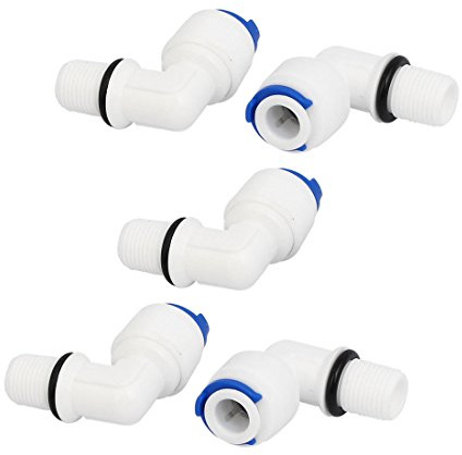 sourcing map M10 pour tube 1/4'' de connecteur rapide coudé 5pcs pour montage filtre eau RO