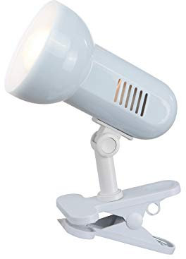 Schwenkbare Klemmleuchte / Klammerleuchte Weiß mit LED Leuchtmittel, Globo Lighting