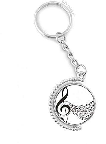 DIYthinker Flappg Note di Musica Chiave di Violino ruotabile Anello Portachiavi Portachiavi 1,2 Pollici x 3,5 Pollici Multicolore