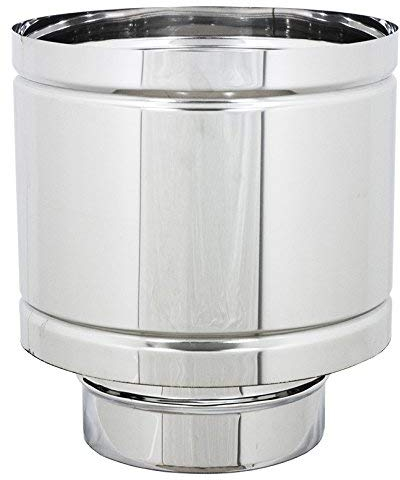 Terminale canne fumarie 4 venti in acciaio inox con base tonda (DN 180)