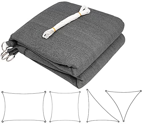 Laneetal Toldo Vela de Sombra Retcangular Bloquear UV Transpirable Resistente para jardín Exteriores HDPE 5 x 7 m Gris