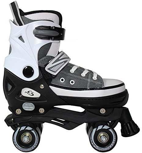 Cox Swain Kinder Rollschuhe -Joel- Größenverstellbar: XS(29-32), S(33-36), M(37-40), L(40-43)- ABEC5, Grau, S(33-36)
